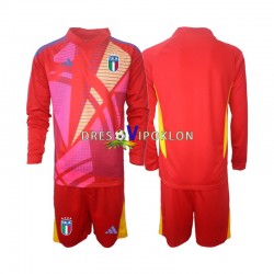 Italija Golmanski Dres Treći Euro 2024 Dugim Rukavima ,Dječji Komplet