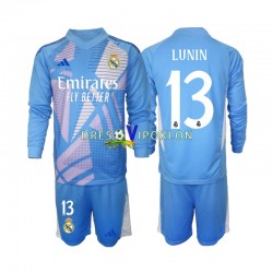 Real Madrid Golmanski Andriy Lunin 13 Dres Domaći 2024-2025 Dugim Rukavima ,Dječji Komplet