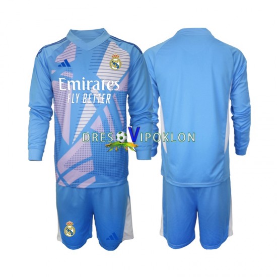 Real Madrid Golmanski Dres Domaći 2024-2025 Dugim Rukavima ,Dječji Komplet