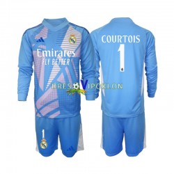 Real Madrid Golmanski Thibaut Courtois 1 Dres Domaći 2024-2025 Dugim Rukavima ,Dječji Komplet