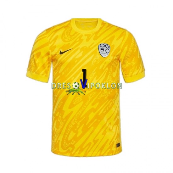 Slovenija Golmanski Jan Oblak 1 Dres Domaći Euro 2024 Kratkih Rukava ,Muški