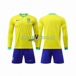 Brazil Dres Domaći World Cup 2022 Dugim Rukavima ,Dječji Komplet