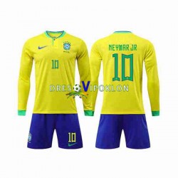 Brazil Neymar Jr 10 Dres Domaći World Cup 2022 Dugim Rukavima ,Dječji Komplet