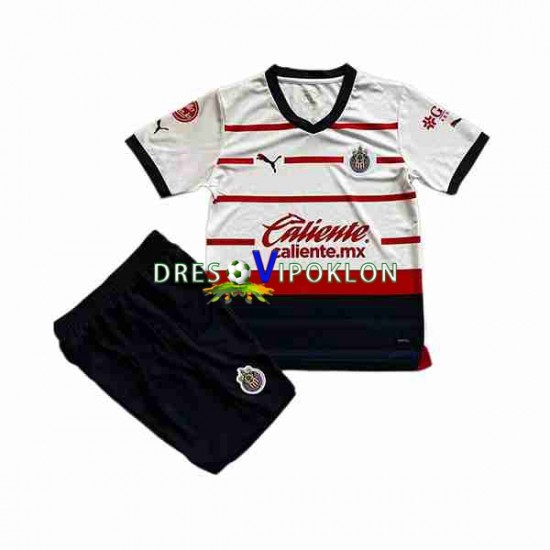 Deportivo Guadalajara Dres Gostujući 2023-2024 Kratkih Rukava ,Dječji Komplet