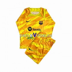 FC Barcelona Golmanski Ter Stegen 1 Dres Četvrti 2023-2024 Dugim Rukavima ,Dječji Komplet