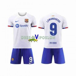 FC Barcelona LEWANDOWSKI 9 Dres Gostujući 2023-2024 Kratkih Rukava ,Dječji Komplet
