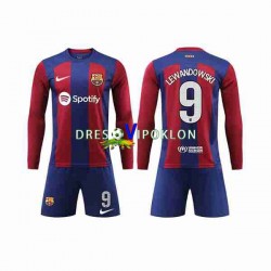FC Barcelona LEWANDOWSKI 9 Dres Domaći 2023-2024 Dugim Rukavima ,Dječji Komplet