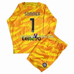 Inter Milan Golmanski Sommer 1 Dres Domaći 2023-2024 Dugim Rukavima ,Dječji Komplet