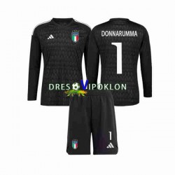 Italija Golmanski Donnarumma 1 Dres Gostujući 2023 Dugim Rukavima ,Dječji Komplet