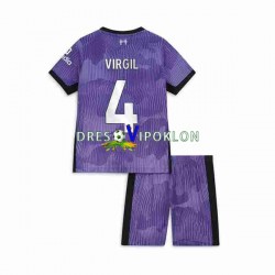 Liverpool Virgil van Dijk 4 Dres Treći 2023-2024 Kratkih Rukava ,Dječji Komplet