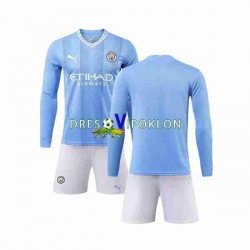 Manchester City Dres Domaći 2023-2024 Dugim Rukavima ,Dječji Komplet