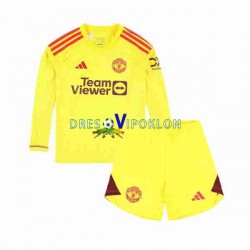 Manchester United Golmanski Dres Domaći 2023-2024 Dugim Rukavima ,Dječji Komplet