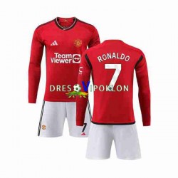 Manchester United Ronaldo 7 Dres Domaći 2023-2024 Dugim Rukavima ,Dječji Komplet