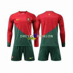 Portugal Dres Domaći World Cup 2022 Dugim Rukavima ,Dječji Komplet