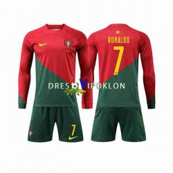 Portugal Ronaldo 7 Dres Domaći World Cup 2022 Dugim Rukavima ,Dječji Komplet