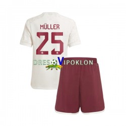 FC Bayern München Thomas Muller 25 Dres Treći 2023-2024 Kratkih Rukava ,Dječji Komplet