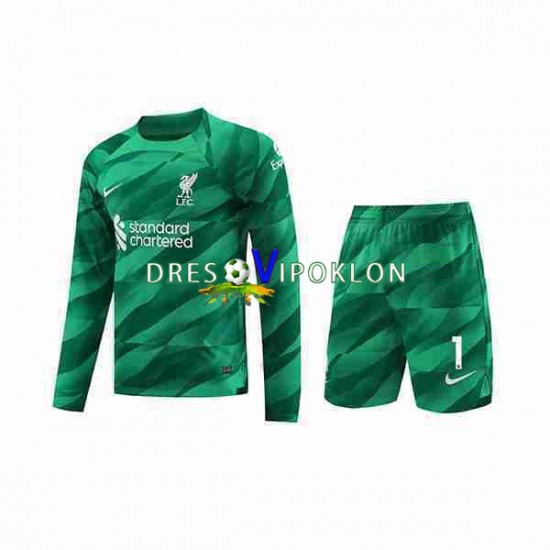 Liverpool Golmanski A.Becker 1 Dres Domaći 2023-2024 Dugim Rukavima ,Dječji Komplet