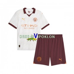 Manchester City Dres Gostujući 2023-2024 Kratkih Rukava ,Dječji Komplet