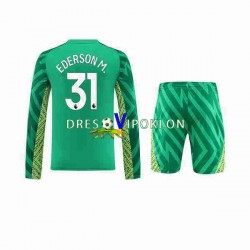 Manchester City Golmanski Ederson Moraes 31 Dres Domaći 2023-2024 Dugim Rukavima ,Dječji Komplet