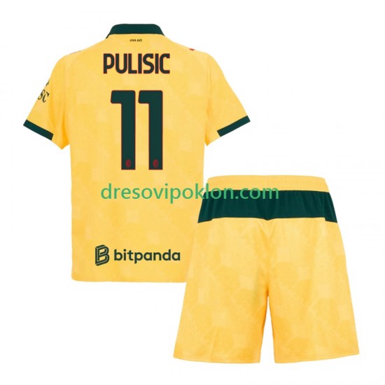 AC Milan Christian Pulisic 11 Dres Treći 2025-2026 Kratkih Rukava ,Dječji Komplet