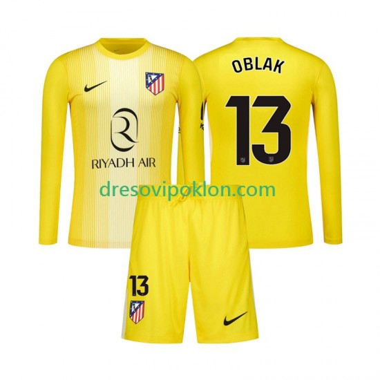 Atlético Madrid Golmanski Jan Oblak 13 Dres Domaći 2025-2026 Dugim Rukavima ,Dječji Komplet