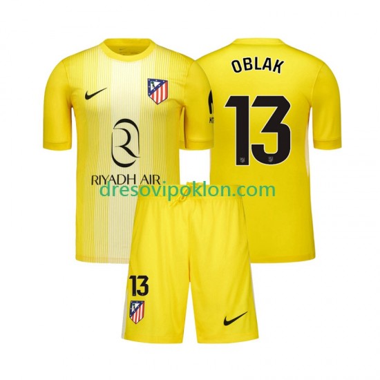 Atlético Madrid Golmanski Jan Oblak 13 Dres Domaći 2025-2026 Kratkih Rukava ,Dječji Komplet
