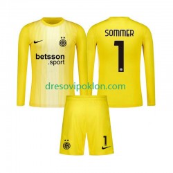 Inter Milan Golmanski Yann Sommer 1 Dres Gostujući 2025-2026 Dugim Rukavima ,Dječji Komplet