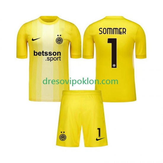 Inter Milan Golmanski Yann Sommer 1 Dres Gostujući 2025-2026 Kratkih Rukava ,Dječji Komplet