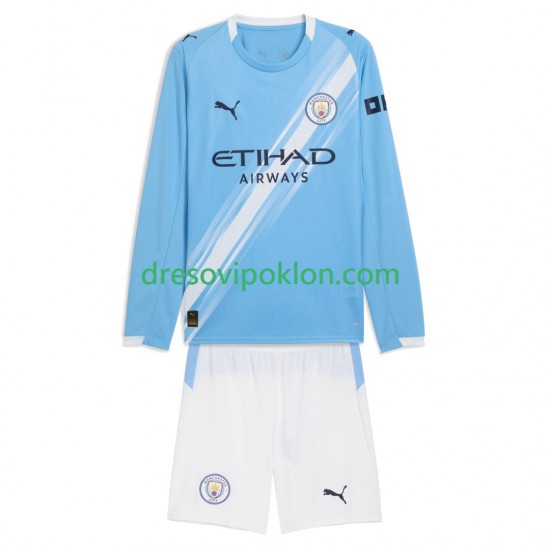 Manchester City Dres Domaći 2025-2026 Dugim Rukavima ,Dječji Komplet