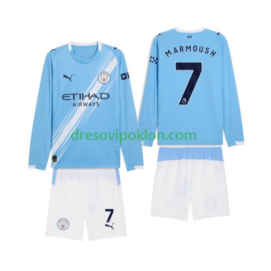 Manchester City Omar Marmoush 7 Dres Domaći 2025-2026 Dugim Rukavima ,Dječji Komplet