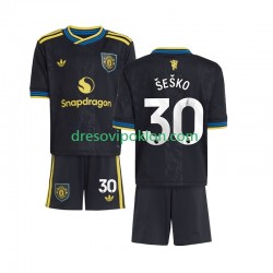 Manchester United Benjamin Sesko 30 Dres Treći 2025-2026 Kratkih Rukava ,Dječji Komplet