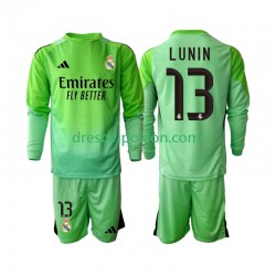 Real Madrid Golmanski Andriy Lunin 13 Dres Gostujući 2025-2026 Dugim Rukavima ,Dječji Komplet