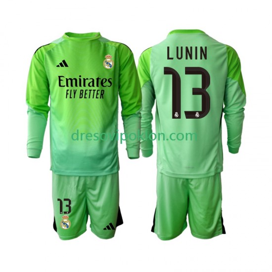 Real Madrid Golmanski Andriy Lunin 13 Dres Gostujući 2025-2026 Dugim Rukavima ,Dječji Komplet