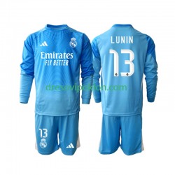 Real Madrid Golmanski Andriy Lunin 13 Dres Domaći 2025-2026 Dugim Rukavima ,Dječji Komplet