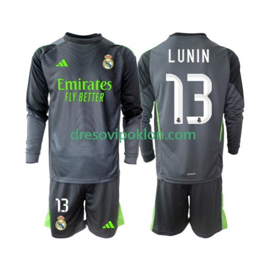 Real Madrid Golmanski Andriy Lunin 13 Dres Treći 2025-2026 Dugim Rukavima ,Dječji Komplet