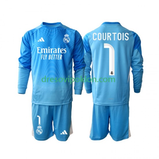 Real Madrid Thibaut Courtois 1 Dres Domaći 2025-2026 Dugim Rukavima ,Dječji Komplet
