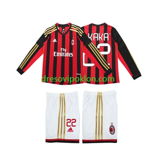 AC Milan Kaka 22 2013 2014 Retro Dres Domaći Dugim Rukavima ,Dječji Komplet