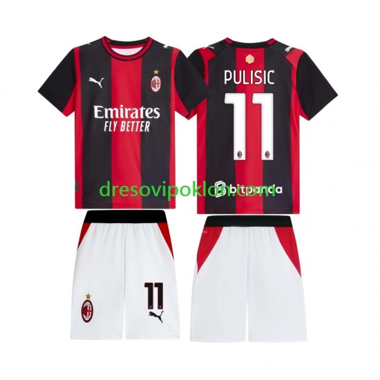 AC Milan Pulisic 11 Dres Domaći 2026-2027 Kratkih Rukava ,Dječji Komplet