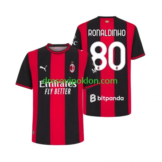 AC Milan Ronaldinho 80 Dres Domaći 2026-2027 Kratkih Rukava ,Muški