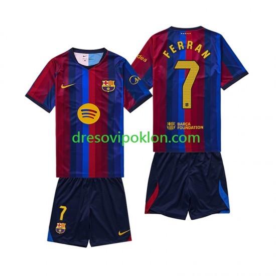 FC Barcelona Ferran Torres 7 Dres Domaći 2026-2027 Kratkih Rukava ,Dječji Komplet