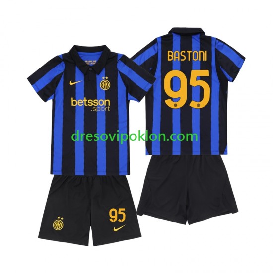 Inter Milan Alessandro Bastoni 95 Dres Domaći 2026-2027 Kratkih Rukava ,Dječji Komplet