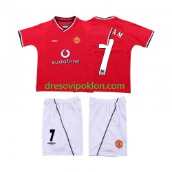 Manchester United BECKHAM 7 2000 Retro Dres Domaći 2002 Kratkih Rukava ,Dječji Komplet