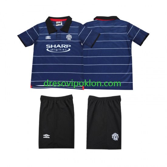 Manchester United 2000 Retro Dres Gostujući 1999 Kratkih Rukava ,Dječji Komplet
