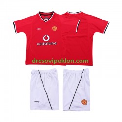 Manchester United 2000 Retro Dres Domaći 2002 Kratkih Rukava ,Dječji Komplet