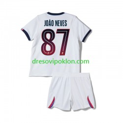 Paris Saint-Germain Joao Neves 87 Dres Gostujući 2026-2027 Kratkih Rukava ,Dječji Komplet