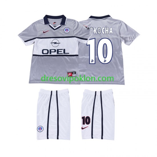 Paris Saint-Germain OKOCHA 10 2000 2001 Retro Dres Gostujući Kratkih Rukava ,Dječji Komplet