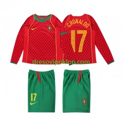 Portugal Cristiano Ronaldo 17 Retro Dres Domaći 2004 Dugim Rukavima ,Dječji Komplet