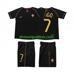Portugal FIGO 7 Retro Dres Gostujući 2006 Kratkih Rukava ,Dječji Komplet