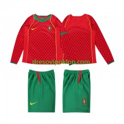 Portugal Retro Dres Domaći 2004 Dugim Rukavima ,Dječji Komplet