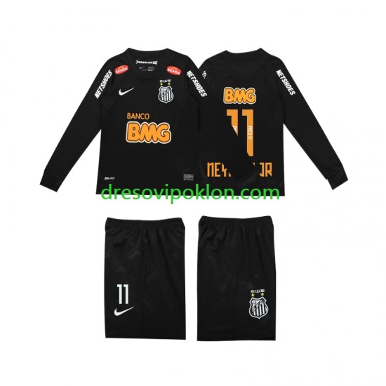 Santos NEYMAR JR 11 Classic 2012 2013 Retro Dres Gostujući Dugim Rukavima ,Dječji Komplet